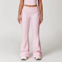 Fold High Waist Flared Pants Nude Feel Wide Leg Slimming Trousers Women