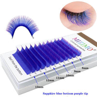 Single Colored Eyelashes Two-tone Gradient 007 Purple
