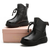 Women's Top Layer Cowhide Platform Platform Boots