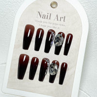 Hand-worn Nail Time Ashes Maillard Gradient Black Manicure