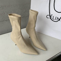 Mid-calf Stiletto Heel Elastic Booties Women