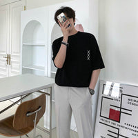 Embroidered Short-sleeved T-shirt Men's Summer Design Sense Niche