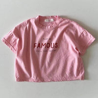 Letter Crew Neck Short Sleeve Simple