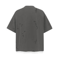 Stitching Fake Two Pieces Short Sleeve Men's Ripped T-shirt