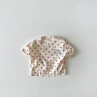 Dot Letter Crew Neck Short Sleeve Simple