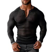 Men's Fashion Transparent Mesh Hollow Top