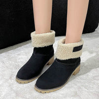Artificial Plush Women's Winter Plus Size Mid Boots