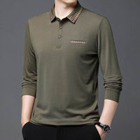 Solid Color Casual Dad Long-t-shirt
