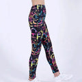 European And American Color Letter Printing High Elastic Yoga Pants