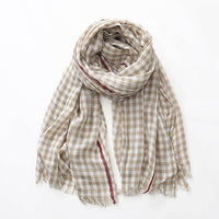 Plaid Scarf Men And Women Cotton Thin