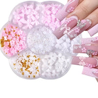 Resin Pearl Nail Beauty Ornament Bow Mixed