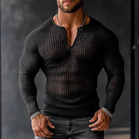 Men's Fashion Transparent Mesh Hollow Top