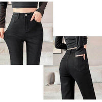 Black High Waist Stretch Small Straight Jeans