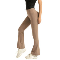 High Waist Hip Lift Yoga Bell-bottom Pants Nude Feel Fitness