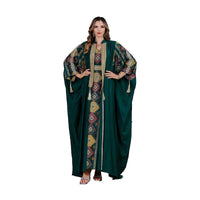 Middle East Muslim Embroidered Robe Abaya Light Luxury Evening Gown Two-piece Set Dress
