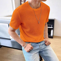 Men's Casual Loose Solid Color Short Sleeve
