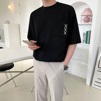 Embroidered Short-sleeved T-shirt Men's Summer Design Sense Niche