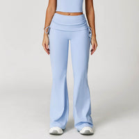 Fold High Waist Flared Pants Nude Feel Wide Leg Slimming Trousers Women