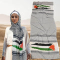 Flag Print Chiffon Scarf Arab Fashion Scarf Middle East Dubai Shawl