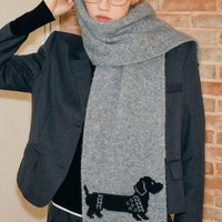 Double-sided Woven Puppy Cute Cartoon Thermal Scarf