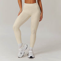 High Waist Bronzing Casual Yoga Pants Women's Running Quick-drying Nude Feel