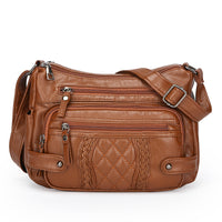 Women's Multi-pocket Soft Leather Shoulder Messenger Bag