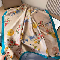 Xiang Yun Satin Long Korean Fashion Printed Scarf