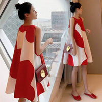 Plus Size Women's Clothing Dress Sleeveless Mid-length Dress Women