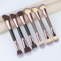 3 PCs Double-ended Makeup Brush Suit Soft Foundation Shading Brush Beauty Tools