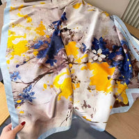 Xiang Yun Satin Long Korean Fashion Printed Scarf