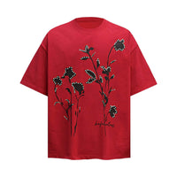 Summer Floral-print Beaded Men's Loose Round Neck Short Sleeve