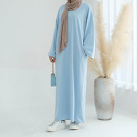 Dubai Middle East Turkey Solid Color Hoodie Dress