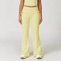 Fold High Waist Flared Pants Nude Feel Wide Leg Slimming Trousers Women