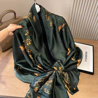 Xiang Yun Satin Long Korean Fashion Printed Scarf