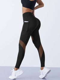 Mesh Stitching Yoga Cropped Sports Leggings