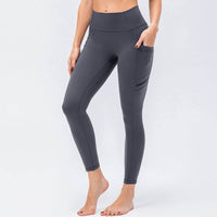 High Waist Shaping Skinny Sweatpants Side Pockets
