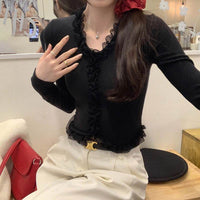 Lace Slim Women Long-t-shirt