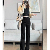 Black High Waist Stretch Small Straight Jeans