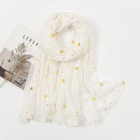 Polyester Accessories Star Moon Wear TR Cotton Starry Sky Bronzing Women's Scarf