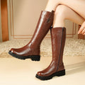 Women's High Tube Long Boots Real Sheepskin Fur Integrated Fleece-lined Thickened