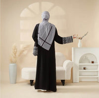 Keffiyeh Style Abaya With Crossbody Bag