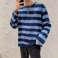 Autumn Striped T-shirt Loose Bottoming Round Neck Casual