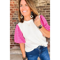 European American Simple Versatile Contrast Color Half Sleeve Shirt