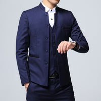 New Zhongshan Suit Men's Wedding Tuxedo Three-piece Suit