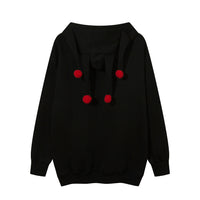 Clown Printed Hooded Velvet Padded Sweater Trendy Men's Long Sleeve Loose Casual Top
