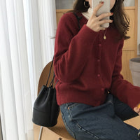 Raccoon Velvet Short Thickened Coat Cardigan Women's Design Sense Niche Small Wool Sweater