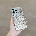 Artistic Line Cat Phone Case Cartoon