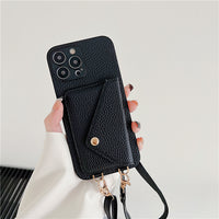Lychee Pattern Card Holder Phone Case Envelope Diagonal Card