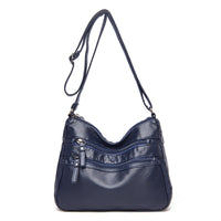 Real Washed Leather Classic Solid Color Soft Leather Versatile Casual One-shoulder Crossbody Bag