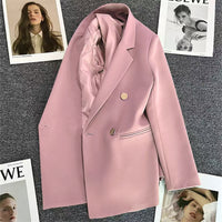 Women's Solid-Colored Defined-Waist Blazer